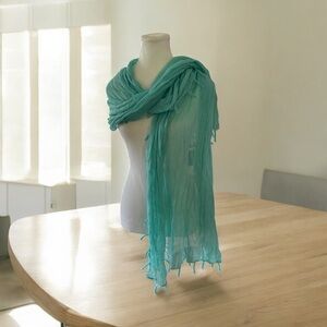 Maurices Blue Scarf with Elegant Fringe Detailing